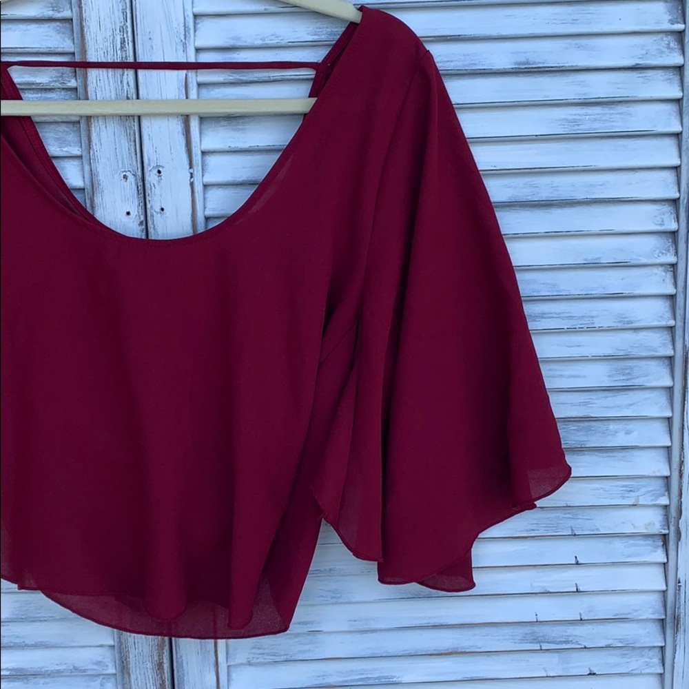 Cranberry Flowy Top